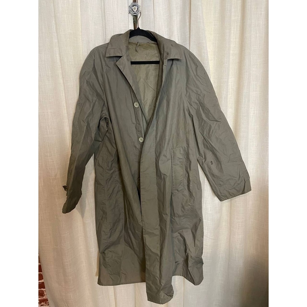 Alligator Waterproof Rain Coat Womens Large Gray Button Front Long Sleeves